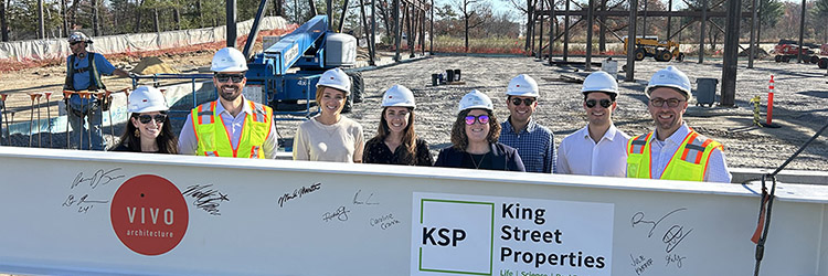 King Street Properties and BW Kennedy & Co. celebrate topping off of 210,659 s/f at Pathway Devens campus 